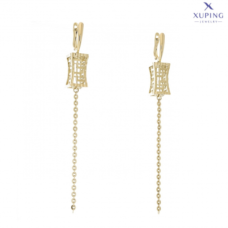 KOLCZYKI POZŁACANE 99/10 MM ZŁOTA ELEGANCJA XUPING 72759