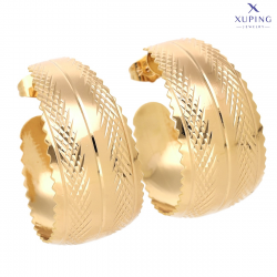KOLCZYKI POZŁACANE 36/19 MM ZŁOTE KOŁA XUPING 72782