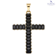 ZAWIESZKA POZŁACANA 53/32 MM KRZYŻ CZARNE BRYLANTY XUPING 72949