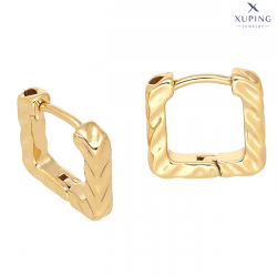 KOLCZYKI POZŁACANE 13/3 MM ZŁOTE POMARSZCZONE ELEGANTKI XUPING 73037