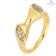 PIERŚCIONEK POZŁACANY 9 MM BRYLANTY NA BOKI XUPING 73096