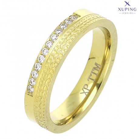 PIERŚCIONEK POZŁACANY 4 MM S. STEEL TTM XUPING 73103