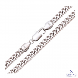 ŁAŃCUSZEK PLATYNOWANY 55 CM 5,5 MM PANCERKA XUPING 73258