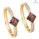 KOLCZYKI POZŁACANE 38/13 MM ROSE CRYSTAL XUPING 73364