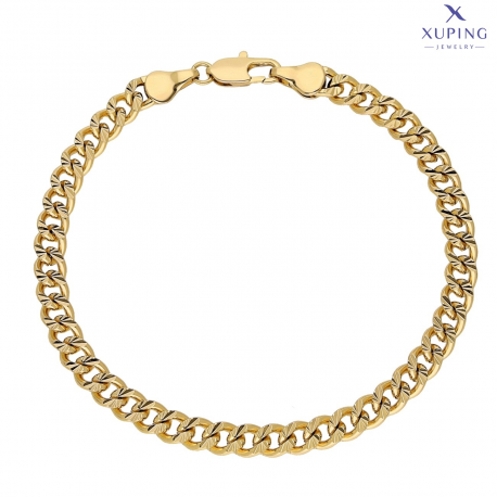 BRANSOLETKA POZŁACANA 19 CM 5,1 MM PANCERKA DIAMENTOWANA XUPING 73386