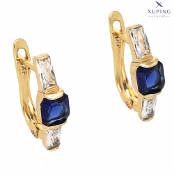 KOLCZYKI POZŁACANE 17/5 MM SZAFIR RADIANT XUPING 73424