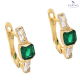 KOLCZYKI POZŁACANE 17/5 MM SZMARAGD RADIANT XUPING 73426