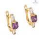KOLCZYKI POZŁACANE 17/5 MM AMETYST RADIANT XUPING 73427