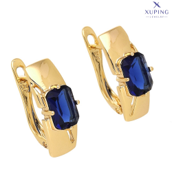 KOLCZYKI POZŁACANE 16/6 MM TRADYCYJNE SZAFIR XUPING 73455