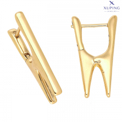 KOLCZYKI POZŁACANE 25/3 MM ZŁOTE ELEGANTKI XUPING 73485