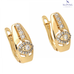 KOLCZYKI POZŁACANE 16/8 MM TRADYCYJNE BRYLANTOWE OKO XUPING 73502