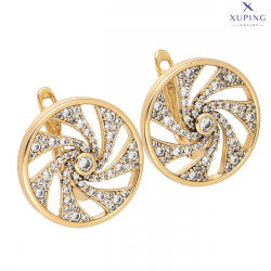 KOLCZYKI POZŁACANE 18 MM BRYLANTOWY CYKLON XUPING 73506