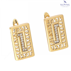 KOLCZYKI POZŁACANE 17/10 MM GRECKIE TRADYCYJNE XUPING 73515