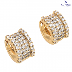 KOLCZYKI POZŁACANE 13/9 MM BRYLANTOWE KÓŁKA XUPING 73527