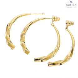 KOLCZYKI POZŁACANE 41/4 MM ZŁOTO Z PRZODU I Z TYŁU XUPING 73561