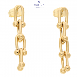 KOLCZYKI POZŁACANE 38/7 MM SAMO ZŁOTO XUPING 73583