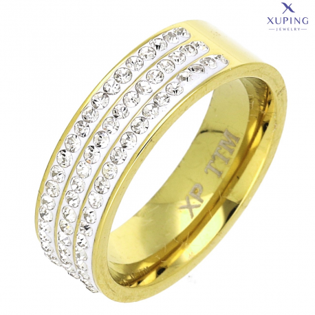 PIERŚCIONEK POZŁACANY 6 MM S. STEEL TTM XUPING 73603
