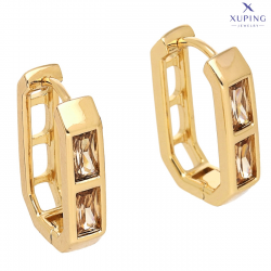 KOLCZYKI POZŁACANE 19/4 MM ELEGANTKI Z TOPAZAMI XUPING 73843