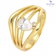 PIERŚCIONEK POZŁACANY 14 MM BRYLANTOWA ŁEZKA XUPING 73910