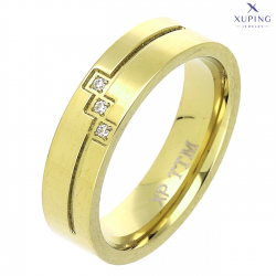 PIERŚCIONEK POZŁACANY 5 MM S. STEEL TTM XUPING 73921