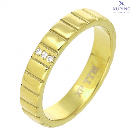 PIERŚCIONEK POZŁACANY 4 MM S. STEEL TTM XUPING 73929