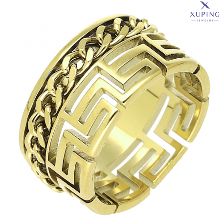 PIERŚCIONEK POZŁACANY 10 MM S. STEEL TTM XUPING 73933
