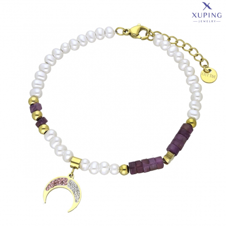 BRANSOLETKA POZŁACANA 17+3 CM S. STEEL TTM XUPING 74025