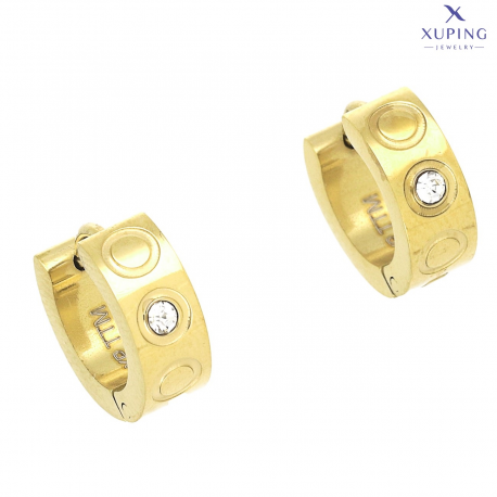 KOLCZYKI POZŁACANE 13/5 MM S. STEEL TTM XUPING 74079