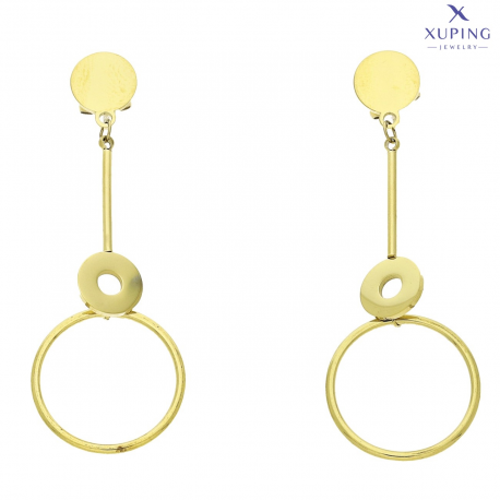 KOLCZYKI POZŁACANE 53/18 MM S. STEEL TTM XUPING 74086