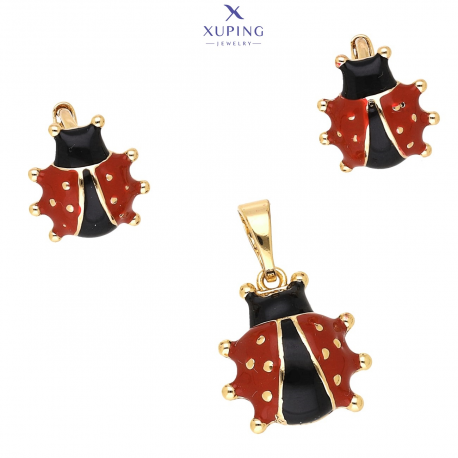 KOLCZYKI POZŁACANE 11/10 MM Z ZAWIESZKĄ 19/13 MM XUPING 74195