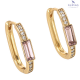 KOLCZYKI POZŁACANE 20/4 MM ROSE LIGHT CRYSTAL XUPING 74274