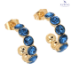 KOLCZYKI POZŁACANE 22/6 MM SAPPHIRE CRYSTAL XUPING 74294