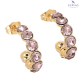 KOLCZYKI POZŁACANE 22/6 MM ROSE LIGHT CRYSTAL XUPING 74296
