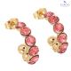 KOLCZYKI POZŁACANE 22/6 MM ROSE CRYSTAL XUPING 74298