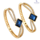 KOLCZYKI POZŁACANE 39/11 MM SAPPHIRE CRYSTAL XUPING 74304