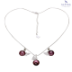 NASZYJNIK PLATYNOWANY 38+6 CM Z KOLCZYKAMI 18/11 MM FUCHSIA CRYSTAL XUPING 74323