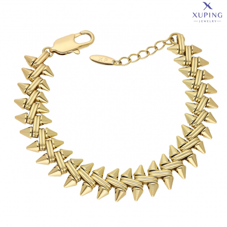 BRANSOLETKA POZŁACANA 19,5+2 CM 14 MM SAMO ZŁOTO XUPING 74338