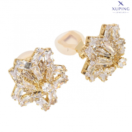 KLIPSY POZŁACANE 20 MM BRYLANTOWE XUPING 74450