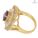 PIERŚCIONEK POZŁACANY 22 MM ELEGANCJA AMETYSTOWA XUPING 74464