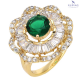 PIERŚCIONEK POZŁACANY 22 MM ELEGANCJA SZMARAGDOWA XUPING 74466