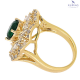 PIERŚCIONEK POZŁACANY 22 MM ELEGANCJA SZMARAGDOWA XUPING 74466