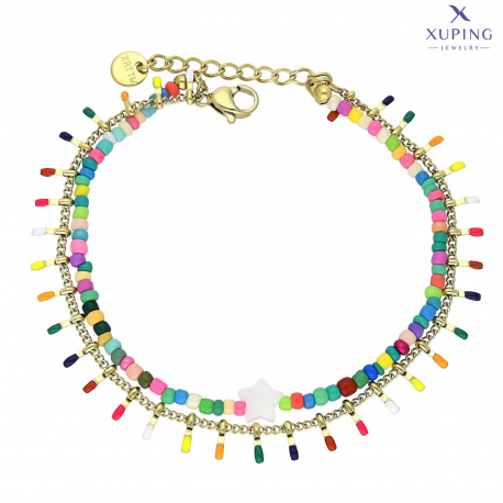 BRANSOLETKA POZŁACANA 17+3 CM S. STEEL TTM XUPING 74525