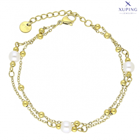 BRANSOLETKA POZŁACANA 17+3 CM S. STEEL TTM XUPING 74534