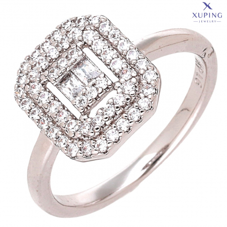 PIERŚCIONEK PLATYNOWANY 12 MM BRYLANTOWA ELEGANCJA XUPING 74612