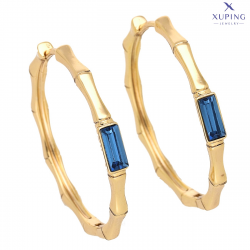 KOLCZYKI POZŁACANE 33/4 MM SAPPHIRE CRYSTAL XUPING 74620