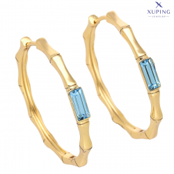 KOLCZYKI POZŁACANE 33/4 MM SAPPHIRE LIGHT CRYSTAL XUPING 74621