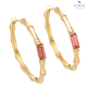 KOLCZYKI POZŁACANE 33/4 MM ROSE CRYSTAL XUPING 74623