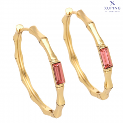 KOLCZYKI POZŁACANE 33/4 MM ROSE CRYSTAL XUPING 74623