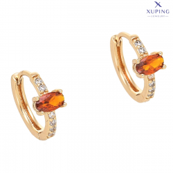 KOLCZYKI POZŁACANE 12/5 MM KÓŁECZKA Z GRANATEM XUPING 74837