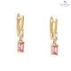 KOLCZYKI POZŁACANE 24/5 MM WISZĄCY RÓŻOWY BRYLANCIK XUPING 74872